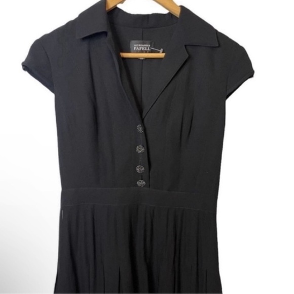 Adrianna Papell Black Collard Fit & Flare Dress - Picture 2 of 5
